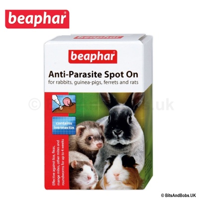 Beaphar Anti-Parasite Spot On Pack of 4 - Rabbits & Guinea Pigs (Contains Ivermectin)