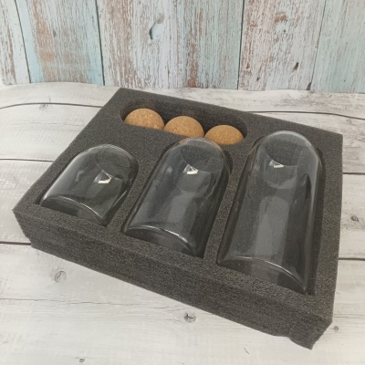 HOMELY Set of 3 Glass Jar Set with Cork Ball Lids