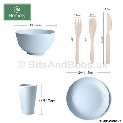 HOMELY Wheat Straw Dinnerware Set