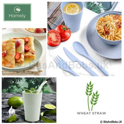 HOMELY Wheat Straw Dinnerware Set