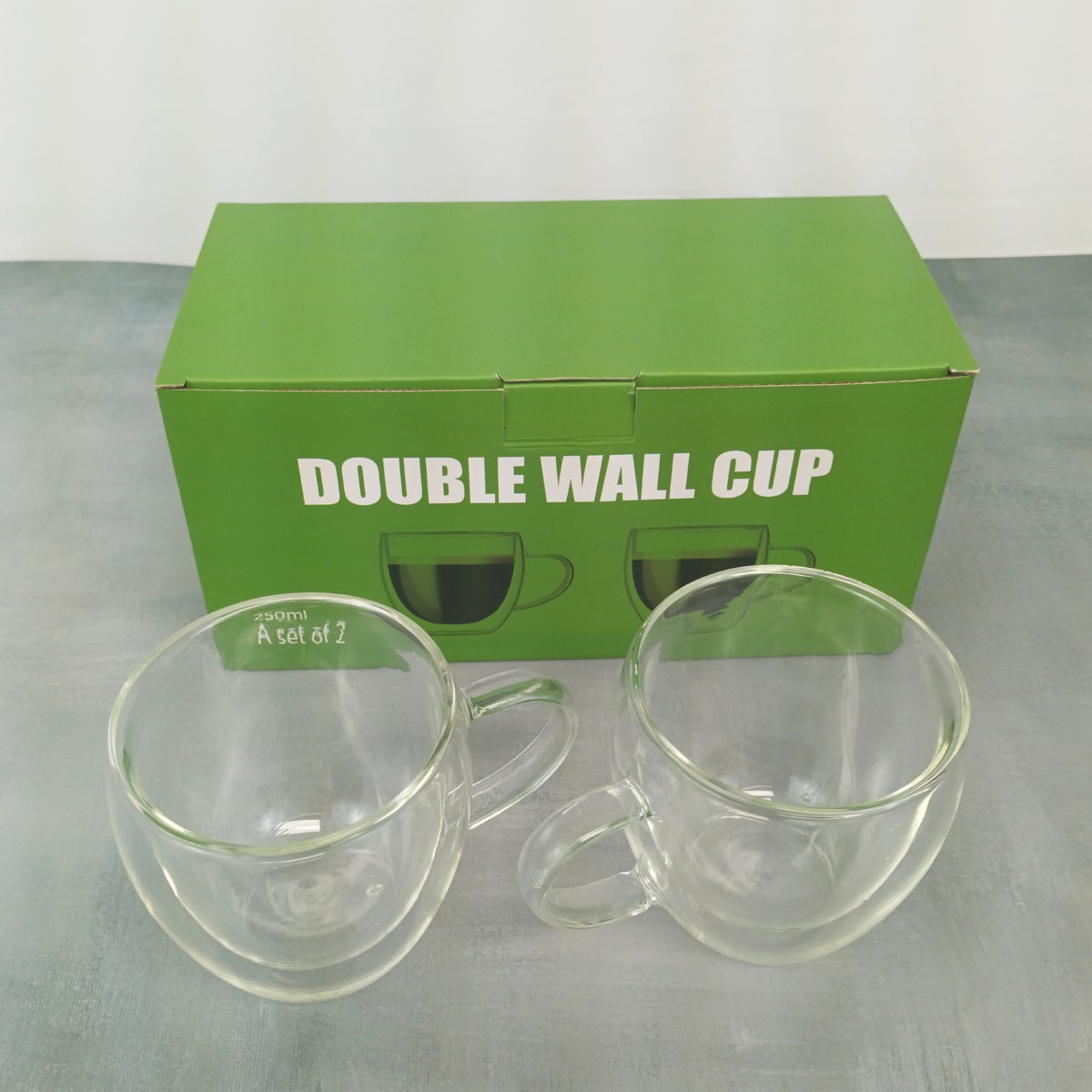 HOMELY Tempered Double Wall Glass Cups