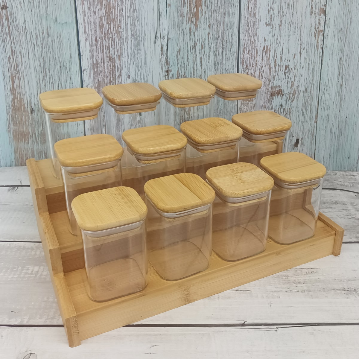 HOMELY 12pce Spice Jar set with rack.