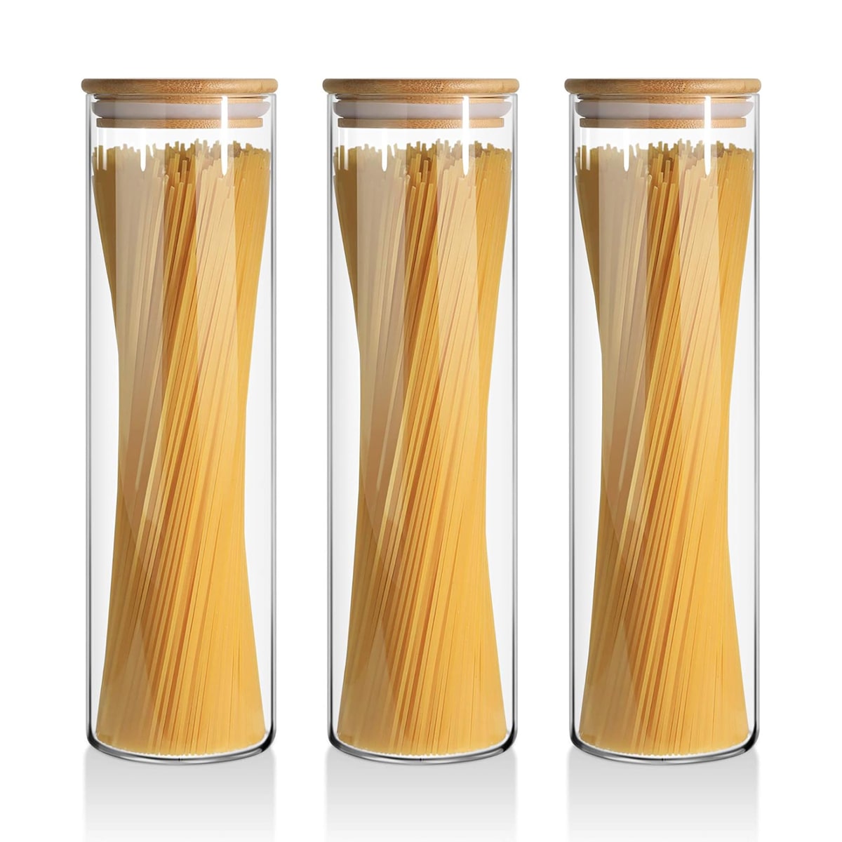 HOMELY Set of 3 Glass Spaghetti Jars