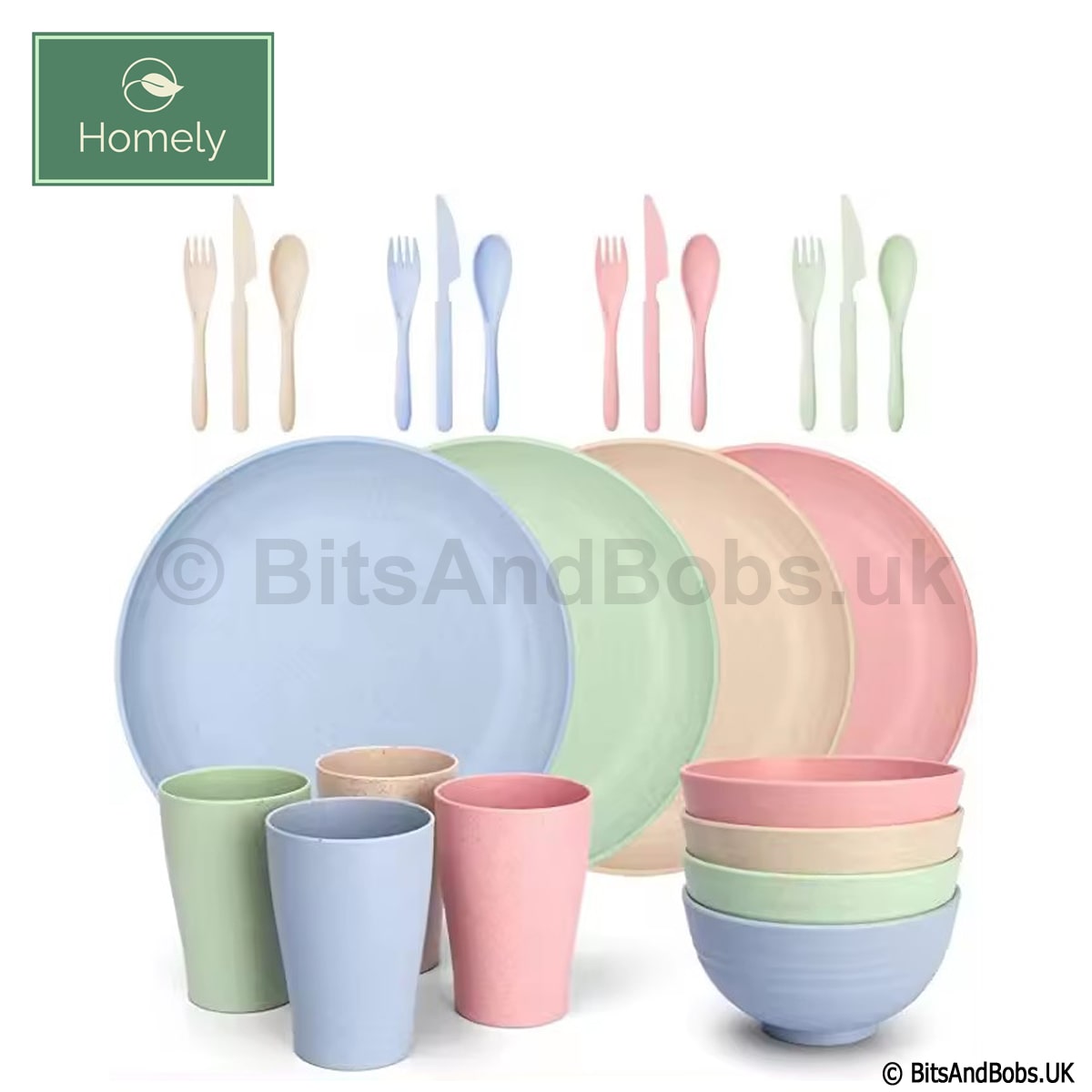 HOMELY Wheat Straw Dinnerware Set